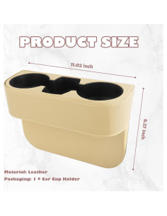 Soporte para Taza de Coche Stacool Beige Universal Cuero 2