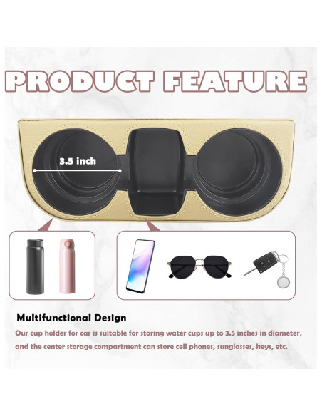 Soporte para Taza de Coche Stacool Beige Universal Cuero