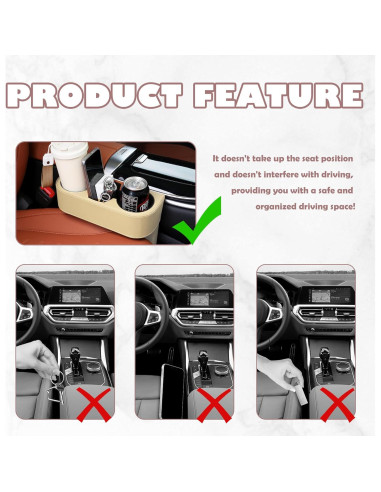 Soporte para Taza de Coche Stacool Beige Universal Cuero