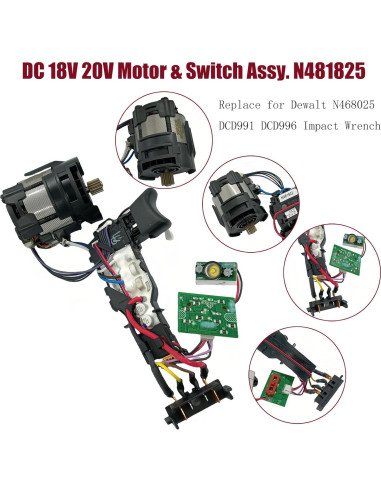 Motor y Conjunto de Interruptor KIMGU N481825 20V para Dewalt