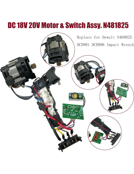 Motor y Conjunto de Interruptor KIMGU N481825 20V para Dewalt