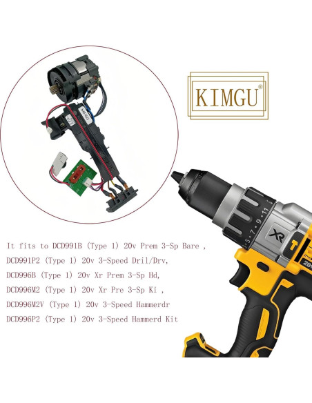 Motor y Conjunto de Interruptor KIMGU N481825 20V para Dewalt