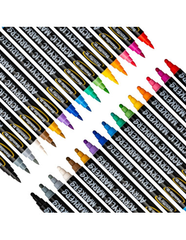 Marcadores de Pintura Acrílica Bandle B. - Set de 16 Doble Punta