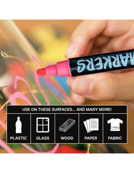 Marcadores de Pintura Acrílica Bandle B. - Set de 16 Doble Punta