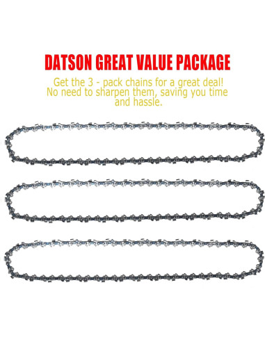 Cadena de motosierra 10" DatsenAAA para Makita XCU06Z - 3 piezas