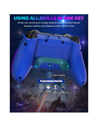 Controlador Inalámbrico Pro ZRZLMVP para Nintendo Switch Azul