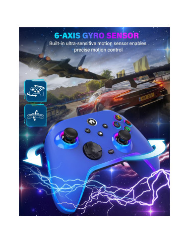 Controlador Inalámbrico Pro ZRZLMVP para Nintendo Switch Azul