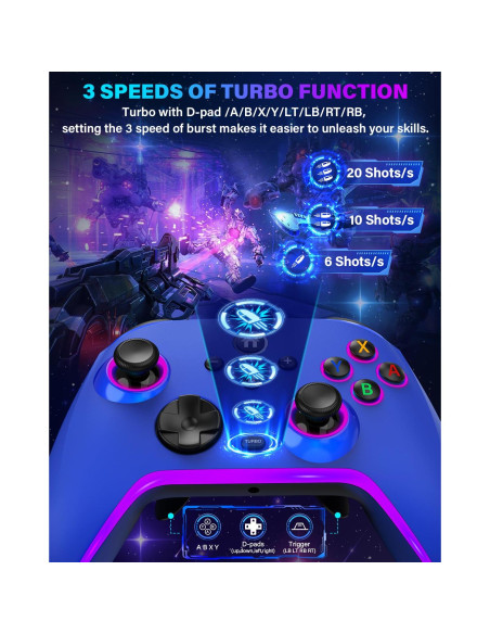 Controlador Inalámbrico Pro ZRZLMVP para Nintendo Switch Azul