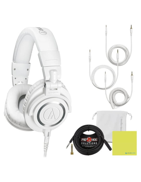 Auriculares de Monitoreo Audio Technica ATH-M50X Blancos con Accesorios