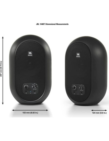 Monitores de Estudio JBL 104-BT Bluetooth 4.5" Negro Par