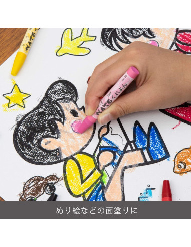 Crayones Pentel 16 colores - Punta ancha 2mm