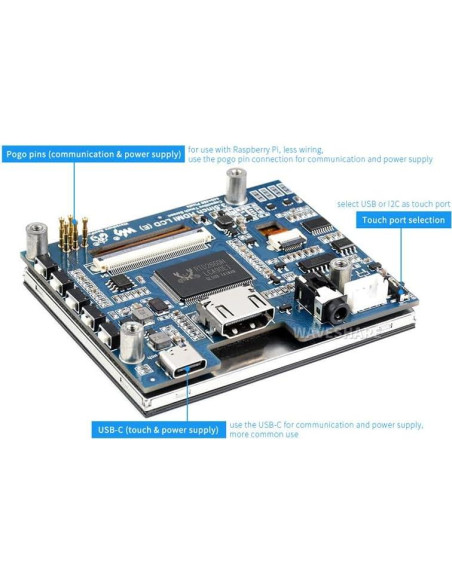 Pantalla LCD HDMI 3.5" Spotpear Táctil Capacitiva IPS