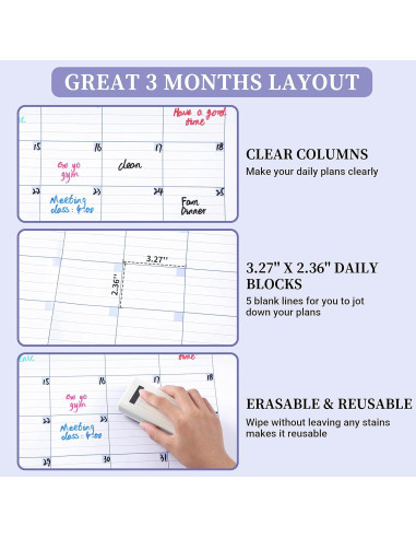 Calendario Borrable BooQool Grande para Pared 70.4x101.6cm