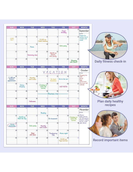 Calendario Borrable BooQool Grande para Pared 70.4x101.6cm