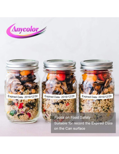 Cinta de Etiqueta Anycolor Dymo D1 12mm x 7m Negro sobre Blanco - Paquete de 5