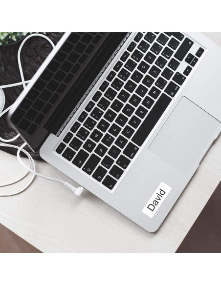 Cinta de Etiqueta Anycolor Dymo D1 12mm x 7m Negro sobre Blanco - Paquete de 5