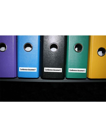 Cinta de Etiqueta Anycolor Dymo D1 12mm x 7m Negro sobre Blanco - Paquete de 5