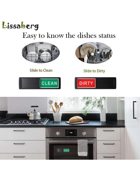 Imán de Lavavajillas Lissaberg Limpio Sucio Negro