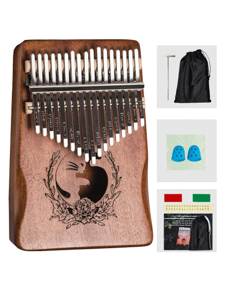 Kalimba Rrayia 17 Teclas en Madera de Caoba con Funda