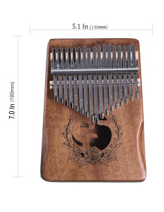 Kalimba Rrayia 17 Teclas en Madera de Caoba con Funda 2