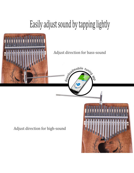 Kalimba Rrayia 17 Teclas en Madera de Caoba con Funda