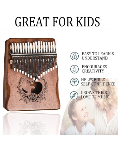 Kalimba Rrayia 17 Teclas en Madera de Caoba con Funda