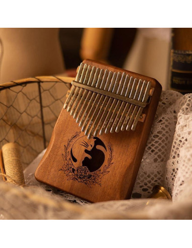 Kalimba Rrayia 17 Teclas en Madera de Caoba con Funda