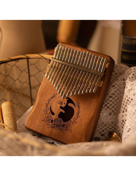 Kalimba Rrayia 17 Teclas en Madera de Caoba con Funda