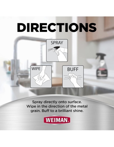 Limpiador y Pulidor de Acero Inoxidable Weiman - Paquete de 2