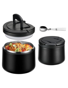 Termo Aislado para Comida Howeemo 14oz Acero Inoxidable Negro
