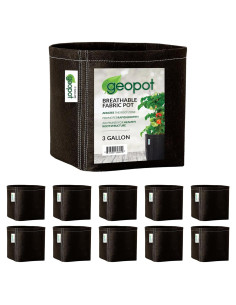 Bolsas de Cultivo de Tela GeoPot 3 Galones - Paquete de 10