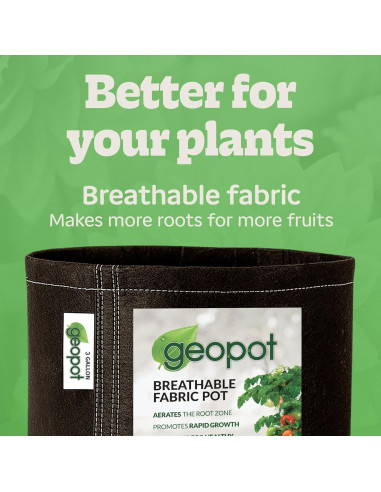 Bolsas de Cultivo de Tela GeoPot 3 Galones - Paquete de 10