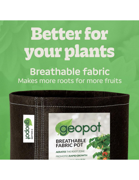 Bolsas de Cultivo de Tela GeoPot 3 Galones - Paquete de 10