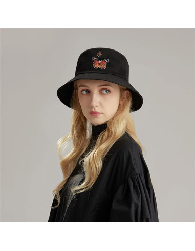 Sombrero de Cubo Bordado XYIYI Algodón Unisex Playa