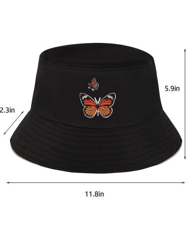 Sombrero de Cubo Bordado XYIYI Algodón Unisex Playa