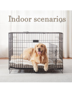 Cama para Perros WINDRACING Mediana 76x51 cm Suave Beige 2