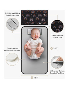 Babebay Almohadilla Cambiadora Portátil Impermeable Boho 67.8x56cm 2