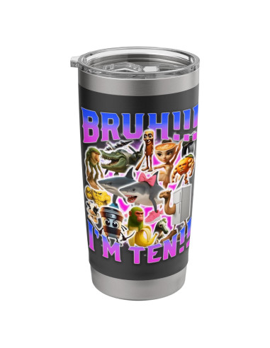 Taza Aislada de Acero Inoxidable Meme Italiano Bruh 20 oz