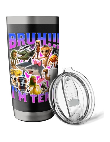 Taza Aislada de Acero Inoxidable Meme Italiano Bruh 20 oz