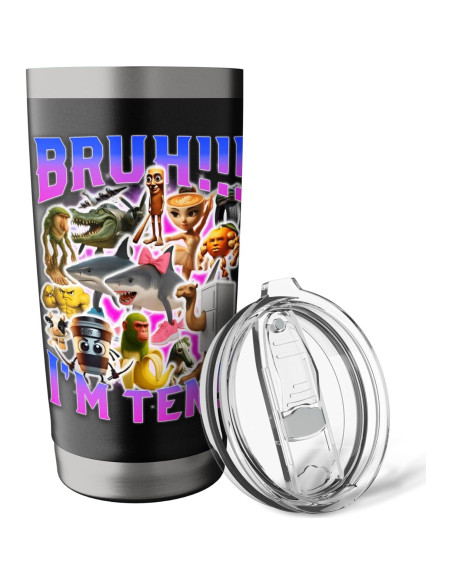 Taza Aislada de Acero Inoxidable Meme Italiano Bruh 20 oz