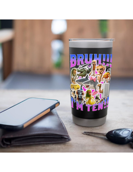 Taza Aislada de Acero Inoxidable Meme Italiano Bruh 20 oz
