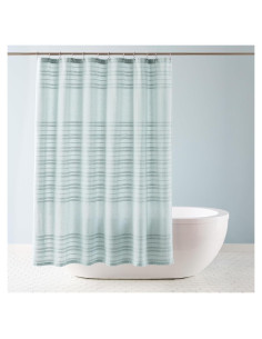 Cortina de Ducha Texturizada Town & Country Sophia 178x183 cm Azul Aqua