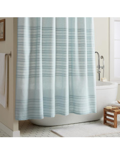 Cortina de Ducha Texturizada Town & Country Sophia 178x183 cm Azul Aqua 2