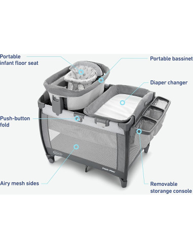 Cuna portátil Graco Pack 'n Play Sit 'N Grow Lenny 96.5x74.9cm