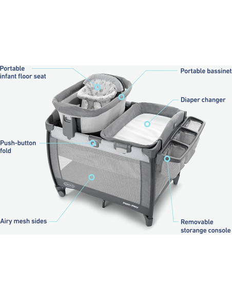 Cuna portátil Graco Pack 'n Play Sit 'N Grow Lenny 96.5x74.9cm