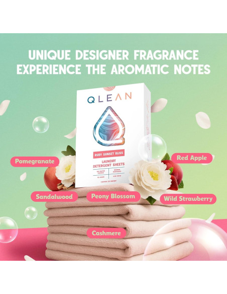 Hojas de detergente QLEAN 10 cargas Rubí Atardecer Placentero