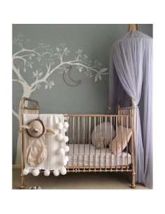 Dosel de Cama para Niñas OldPAPA Gris - Mosquitera Princesa 240cm 2