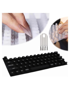 Cubierta de Teclado Silicona BEIOZGLONG para Uñas Largas - Negro Corazón
