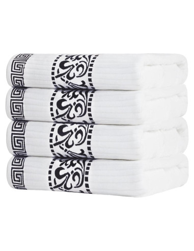 Juego de 4 Toallas de Baño Superior Algodón Atenas Negro