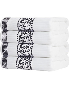 Juego de 4 Toallas de Baño Superior Algodón Atenas Negro 2